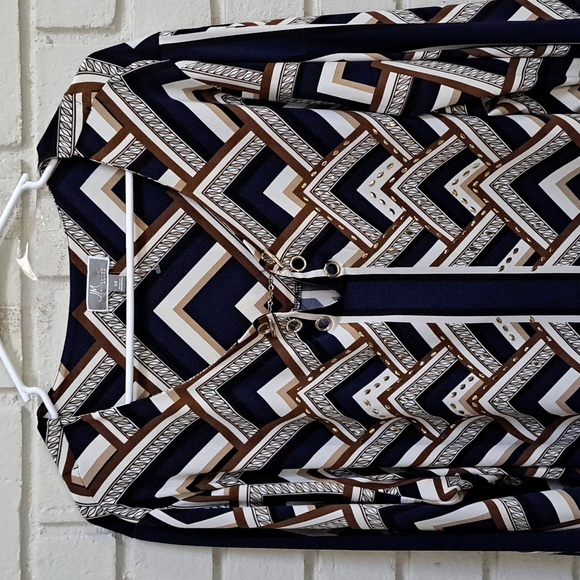 JM Collection Boho Vibes Gold Embellished Chain Detail Tunic. Size 3X NWOT - Picture 2 of 12